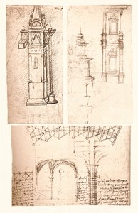 Trois dessins architecturaux, vers 1472-1519, 1883