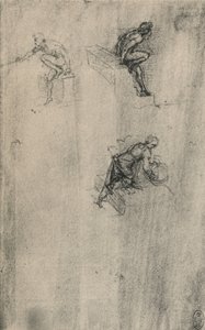Deux nus assis et une femme se lavant, vers 1480-1945