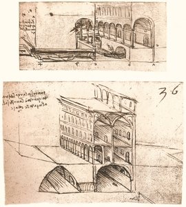 Deux plans pour des canaux dans une ville, c1472-c1519 1883