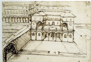 Urbanisme : plan architectural (16) par Léonard de Vinci