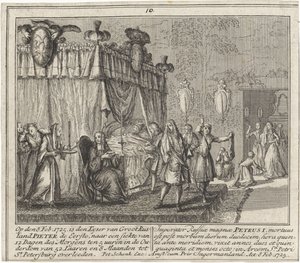La mort de Pierre le Grand le 8 février 1725 - Leonardus Schenk
