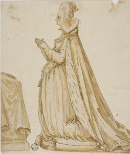 Dame devant un prie-Dieu