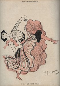 Portrait de Caroline (La Belle) Otero (1868-1965), danseuse et courtisane espagnole - dessin de Leonetto Cappiello (1875-1942) dans « Le Rire » de 1898 - Leonetto Cappiello
