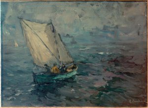 Pêcheur avec voile à livarde