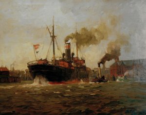L.Sandrock, Bateau à vapeur sortant