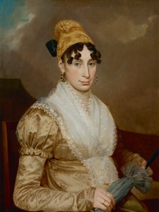 Dame avec coiffe dorée