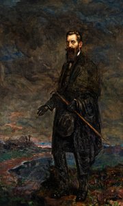 Portrait de Theodor Herzl (huile sur toile) - Leopold Pilichowski