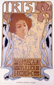 Iris composée par Pietro Mascagni, affiche de Leopoldo Metlicovitz, livret de Luigi Illica, 1898. - Leopoldo Metlicovitz