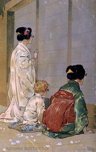Carte postale créée pour la première de "Madame Butterfly", à Brescia