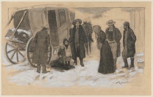 Esquisse pour "Noël sur la rivière" - Leroy William Jacobs