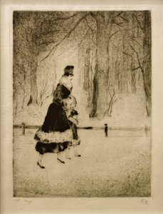 Dame avec enfant au Tiergarten