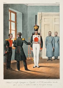 Officiers en chef et soldats du régiment de la Garde de Vie Izmaylovsky, 1830-1840s