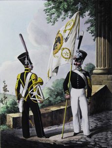 Porte-épée-Praporshchik et Corniste du Bataillon de la Garde, 1829 - Lev Alexandrovich Belousov