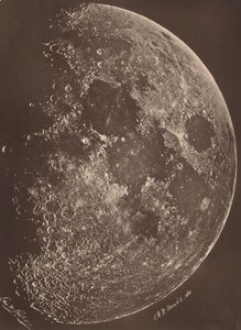 Photographie de la lune à son 1er Quartier, 6 mars 1865