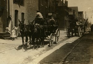 Voitures tirées par des chevaux à Fell
