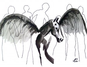 Cheval ailé de rêve - Li Gessbo