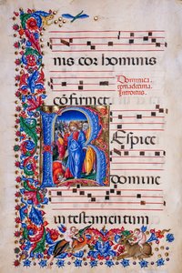 Bibliothèque Piccolomini : livre de chœur, cod. 24.9, ff. 67v avec « Guérison du Lépreux » - Liberale da Verona