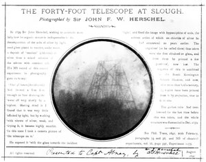Première photographie du télescope de William Herschel à Slough