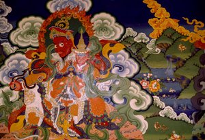 Peinture murale du monastère lamaïste de Lamayuru, Laddakh, Inde