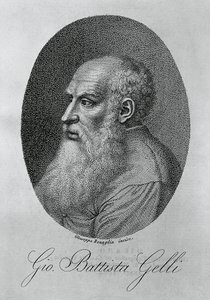 Portrait de Giovan Battista Gelli (1498-1563), philosophe, écrivain et érudit italien, gravure de Giuseppe Benaglia (vers 1796-vers 1830) - Unbekannt Unbekannt