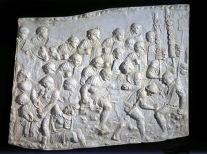 Premiers secours donnés à un soldat romain, frise de Trajan