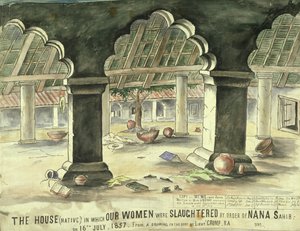Maison où les femmes ont été massacrées sur ordre de Nana Sahib - Lieutentant Charles Wade Crump