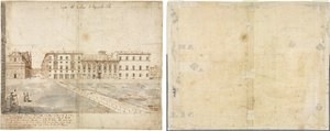 Dix-huit vues de Rome : Le Collegio di Propaganda Fide (recto) ; Croquis de fenêtres et pilastres de l
