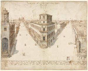 Dix-huit vues de Rome : Les Quattro Fontane vers Santa Maria Maggiore
