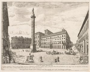 Piazza Colonna de Prospectus Locurum Urbis Romae Insignium, 1666
