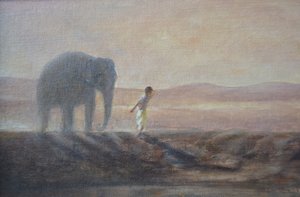 Garçon et éléphant
