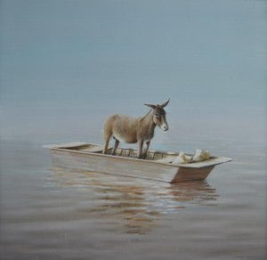 Âne sur la rivière