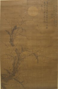 Prunier en fleurs au clair de lune et neige, 16ème siècle