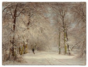 Un chemin enneigé en hiver - Lodewijk Frederik Hendrik (1850 1936) Apol