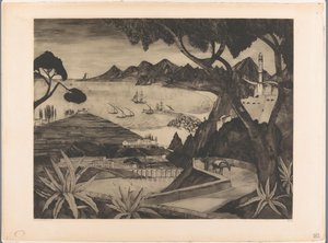 Paysage montagneux avec baie en Corse - Lodewijk Schelfhout (signed by artist)