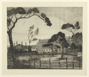 Paysage hollandais avec ferme et prairie - Lodewijk Schelfhout (signed by artist)