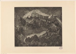 Château sur une colline - Lodewijk Schelfhout (signed by artist)