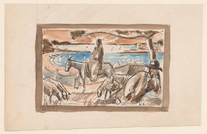 Fuite en Égypte - Lodewijk Schelfhout (signed by artist)