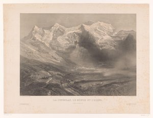 Vue sur les montagnes de la Jungfrau, du Mönch et de l
