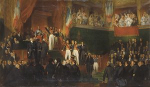Louis-Philippe Ier prêtant serment en tant que roi devant la Chambre des députés, 9 août 1830