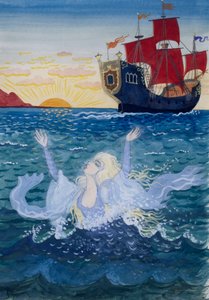 Petite Sirène, illustration de Lorenz Frølich pour le conte de Hans Christian Andersen