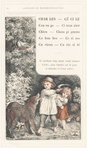 Charles, Cécile, Courage, Citronnier, Chien, Champignons, Colombes, Cerises, Curieux, Curiosité, page 16 - Alphabet par Mademoiselle Lili, par L. Froelich et par un papa (Hetzel lui-même). Bibliothèque & Magasin d