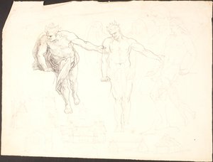 Études de Lucifer et diverses études de bâtiments - Lorenz Frølich