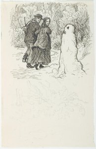 Esquisse pour une illustration de "Le Bonhomme de neige" - Lorenz Frølich