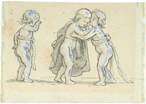 Vignette avec des enfants disant au revoir - Lorenz Frølich