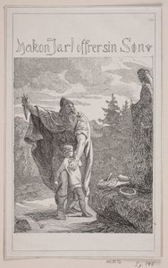 Hakon Jarl sacrifie son fils - Lorenz Frølich