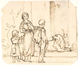 Trois enfants mendiants - Lorenz Frølich