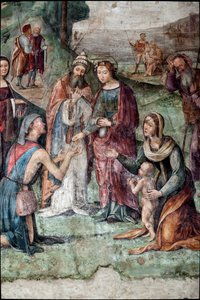 Sainte Cécile donne ses biens aux pauvres (détail)