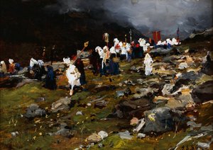 Procession en haute montagne