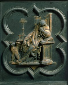 Porte Nord (appelée Porte de la Croix, au Nord), détail extérieur : Saint Jean l