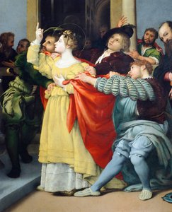 Retable de Sainte Lucie ou Sainte Lucie devant le juge - Lorenzo Lotto